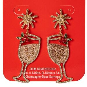 Champagne Glass Novelty Earrings